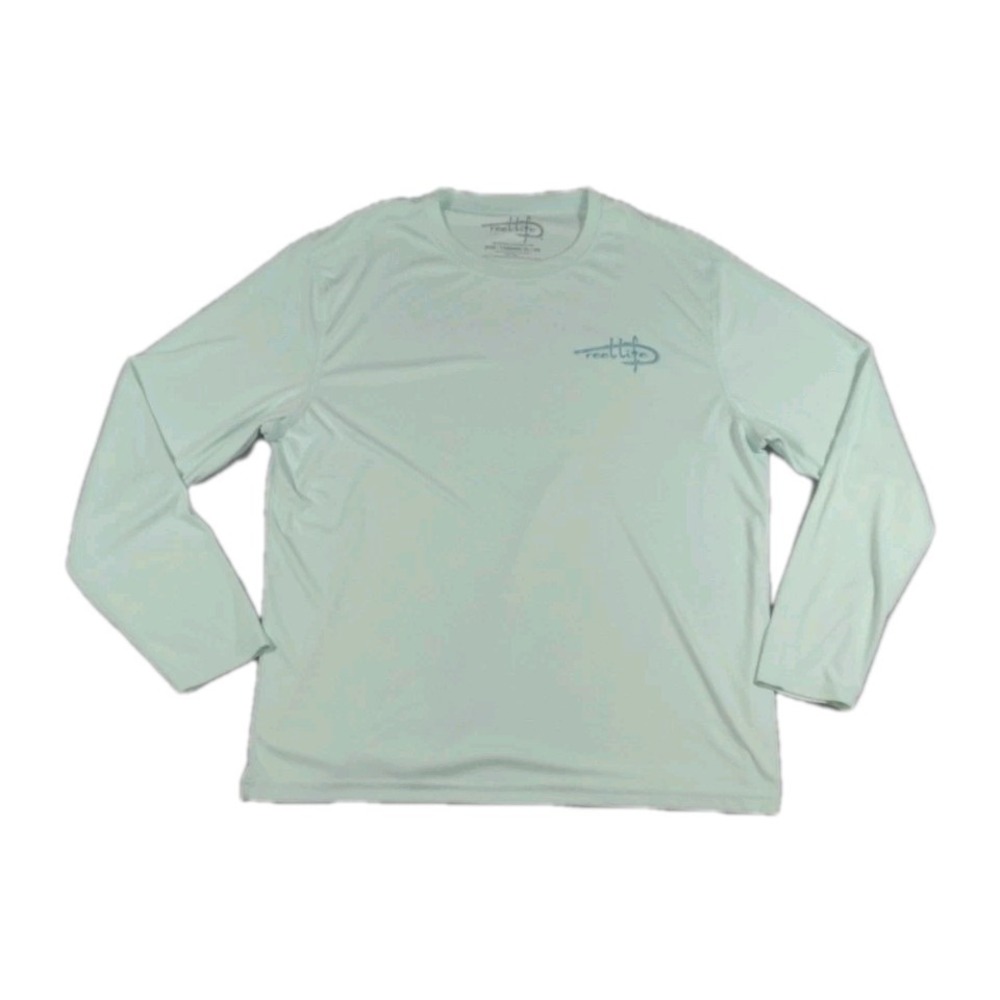 2 Lot Reel Life Men's Tee XL Sun Swim Long Sleeve UV  Sunshirt Rash Guard